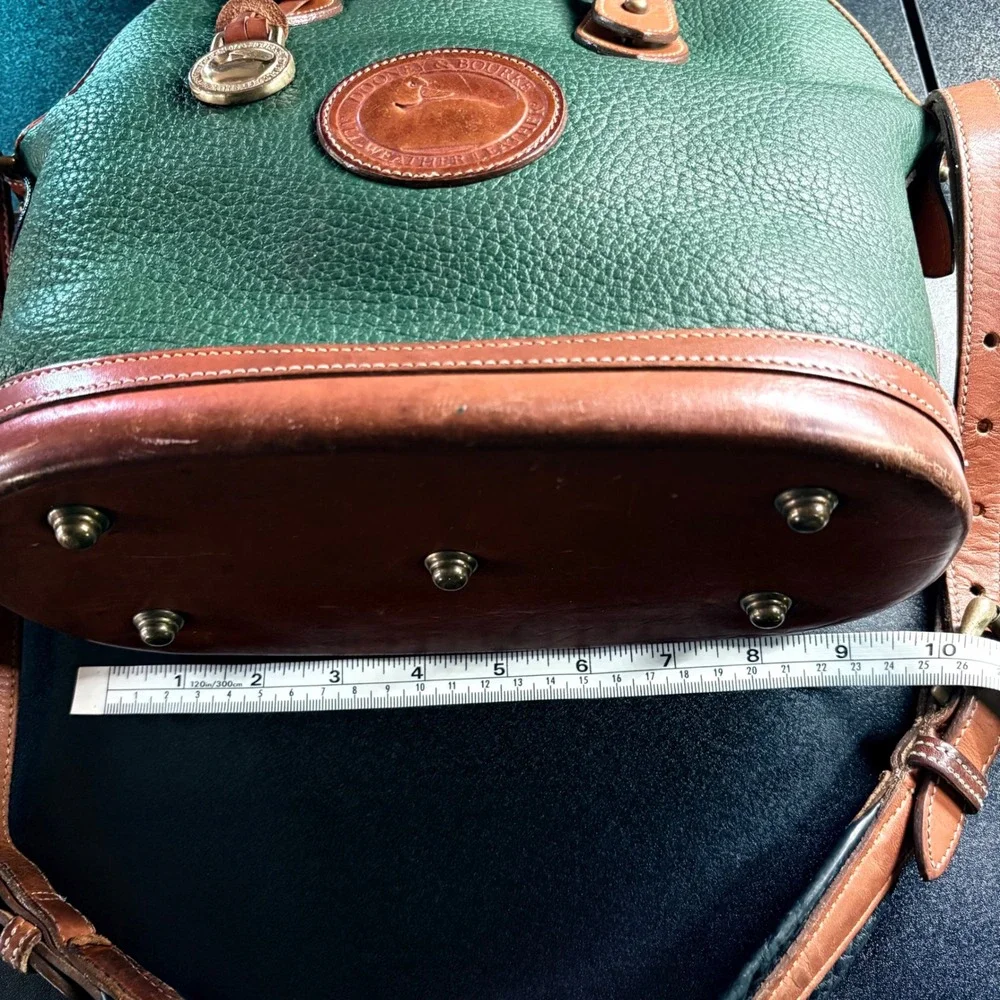 vintage Dooney & Bourke AWL Norfolk bag In green crossbody satchel leather zip